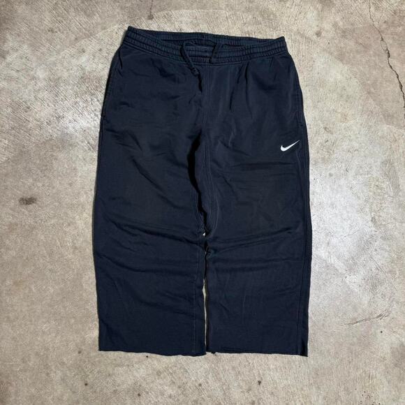 Baggy Black Nike Mini Swoosh Sweatpants - Picture 1 of 8